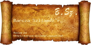 Barcza Szilamér névjegykártya
